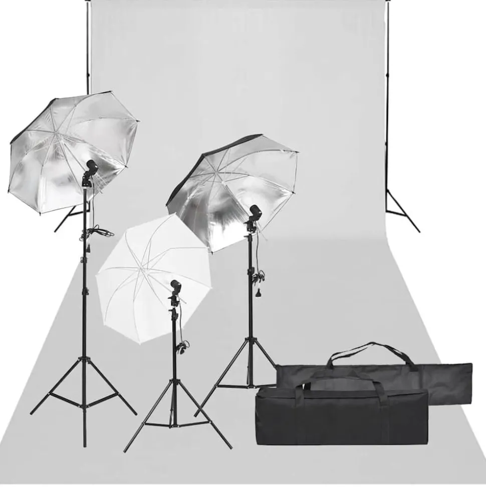 vidaXL Fotostudioset met verlichtingsset en achtergrond