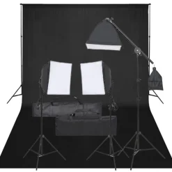 vidaXL Fotostudioset met verlichtingsset en achtergrond