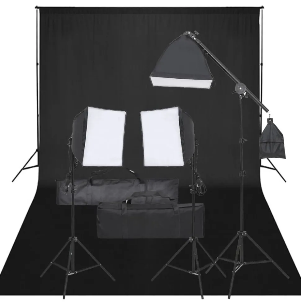 vidaXL Fotostudioset met verlichtingsset en achtergrond