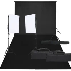 vidaXL Fotostudioset met verlichtingsset en achtergrond