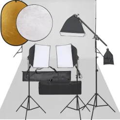 vidaXL Fotostudioset met verlichtingsset, achtergrond en reflector