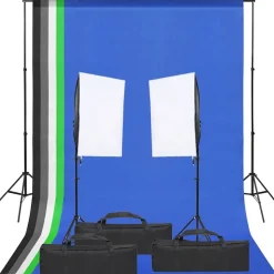 vidaXL Fotostudioset met verlichtingsset en achtergrond