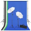 vidaXL Fotostudioset met achtergronden, lampen en paraplu's