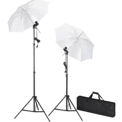 vidaXL Fotostudioset met lampen, paraplu's, achtergrond en reflector