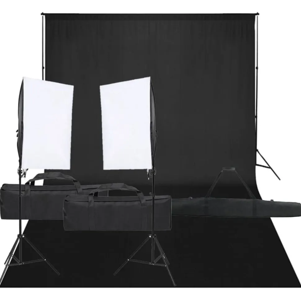 vidaXL Fotostudioset met verlichtingsset en achtergrond