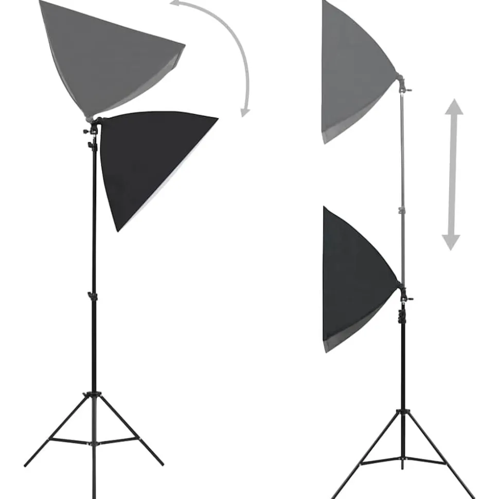 vidaXL Fotostudioset met softboxlampen, achtergrond en reflector