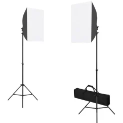 vidaXL Fotostudioset met softboxlampen en reflector
