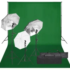 vidaXL Fotostudioset met verlichtingsset en achtergrond