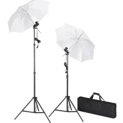 vidaXL Fotostudioset met achtergrond, lampen en paraplu's