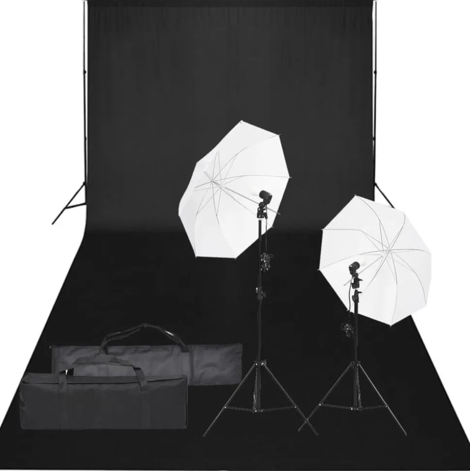 vidaXL Fotostudioset met verlichtingsset en achtergrond