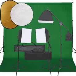 vidaXL Fotostudioset met verlichtingsset, achtergrond en reflector