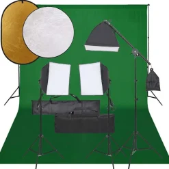 vidaXL Fotostudioset met verlichtingsset, achtergrond en reflector