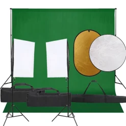 vidaXL Fotostudioset met verlichtingsset, achtergrond en reflector