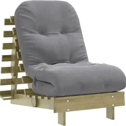 vidaXL Futon slaapbank met matras 60x206x11 cm geïmpregneerd hout