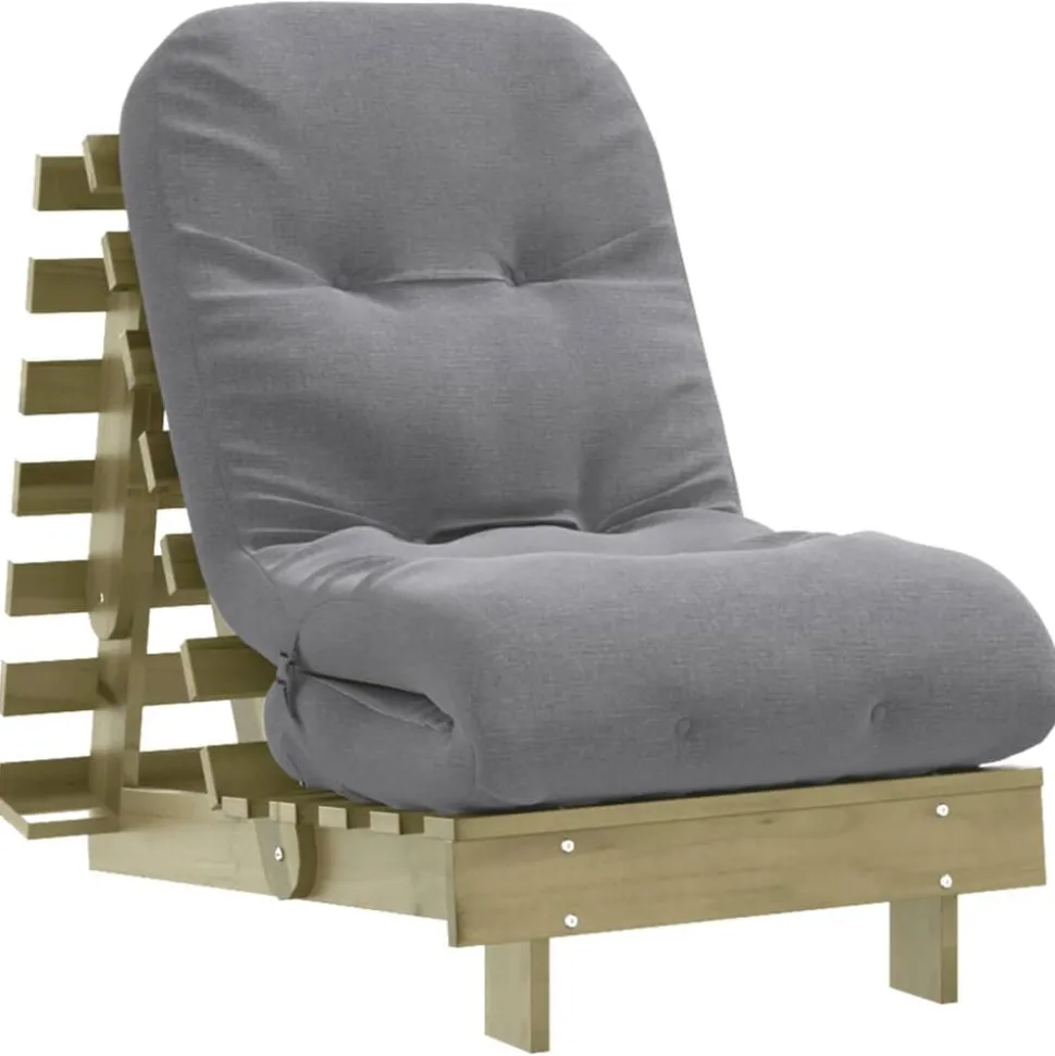 vidaXL Futon slaapbank met matras 60x206x11 cm geïmpregneerd hout