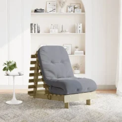 vidaXL Futon slaapbank met matras 60x206x11 cm geïmpregneerd hout
