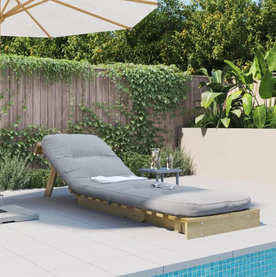 vidaXL Futon slaapbank met matras 60x206x11 cm geïmpregneerd hout