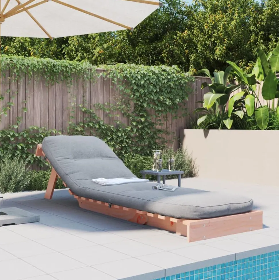 vidaXL Futon slaapbank met matras 60x206x11 cm massief douglashout