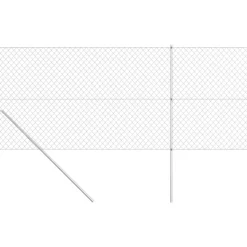 vidaXL Gaashek met palen 15x1,5 m gegalvaniseerd staal zilverkleurig