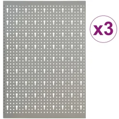 vidaXL Gaatjespaneel wandgemonteerd 3 st 40x58 cm staal