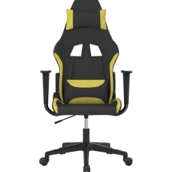 vidaXL Gamestoel stof zwart en lichtgroen