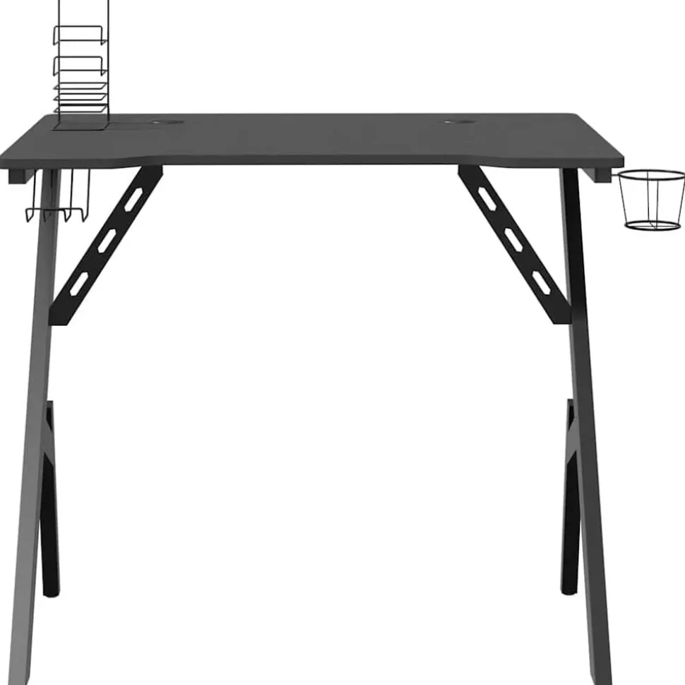 vidaXL Gamingbureau met Y-vormige poten 90x60x75 cm zwart