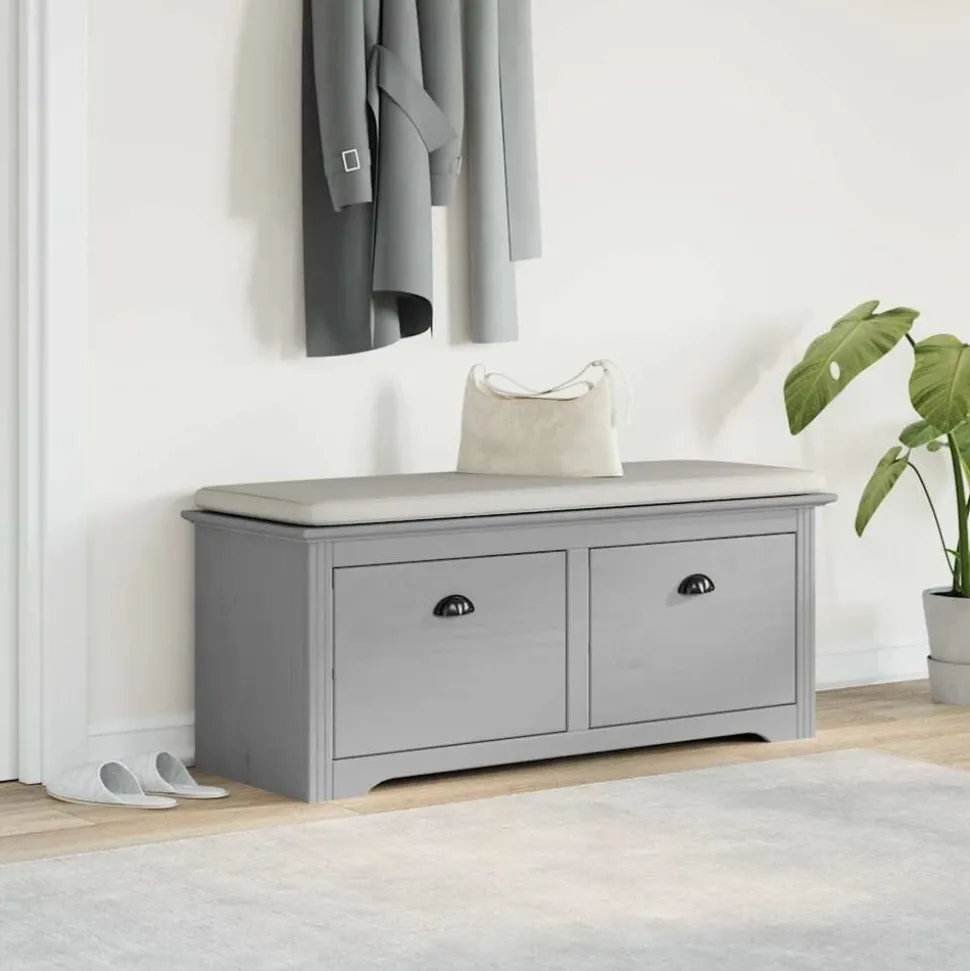 vidaXL Gangbank BODO 114x40x45 cm grijs