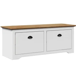 vidaXL Gangbank BODO 114x40x45 cm wit en bruin