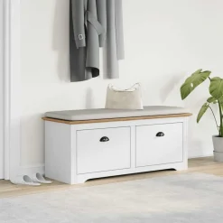 vidaXL Gangbank BODO 114x40x45 cm wit en bruin