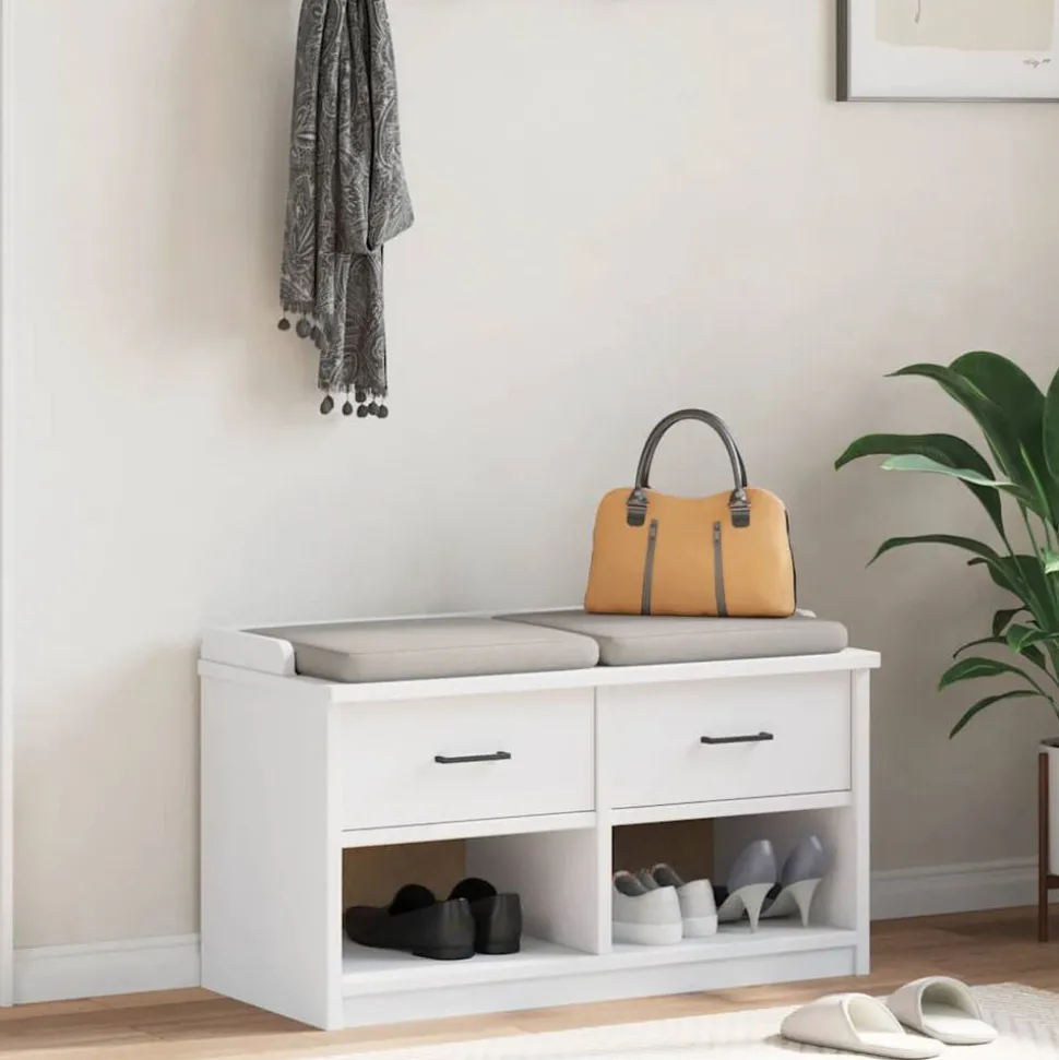 vidaXL Gangbankje SANDNES wit 87x40x50 cm massief grenenhout