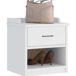 vidaXL Gangbankje SANDNES wit 45x40x50 cm massief grenenhout