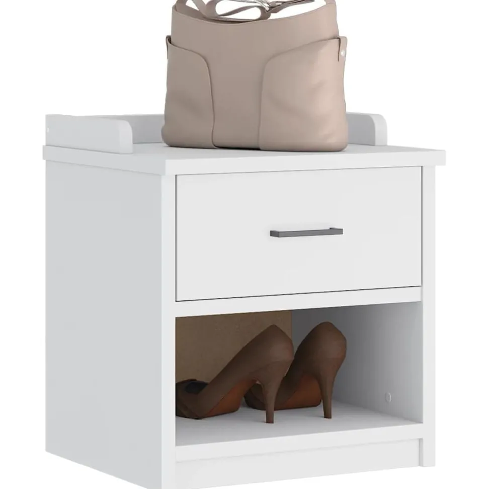 vidaXL Gangbankje SANDNES wit 45x40x50 cm massief grenenhout