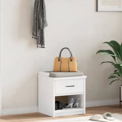 vidaXL Gangbankje SANDNES wit 45x40x50 cm massief grenenhout