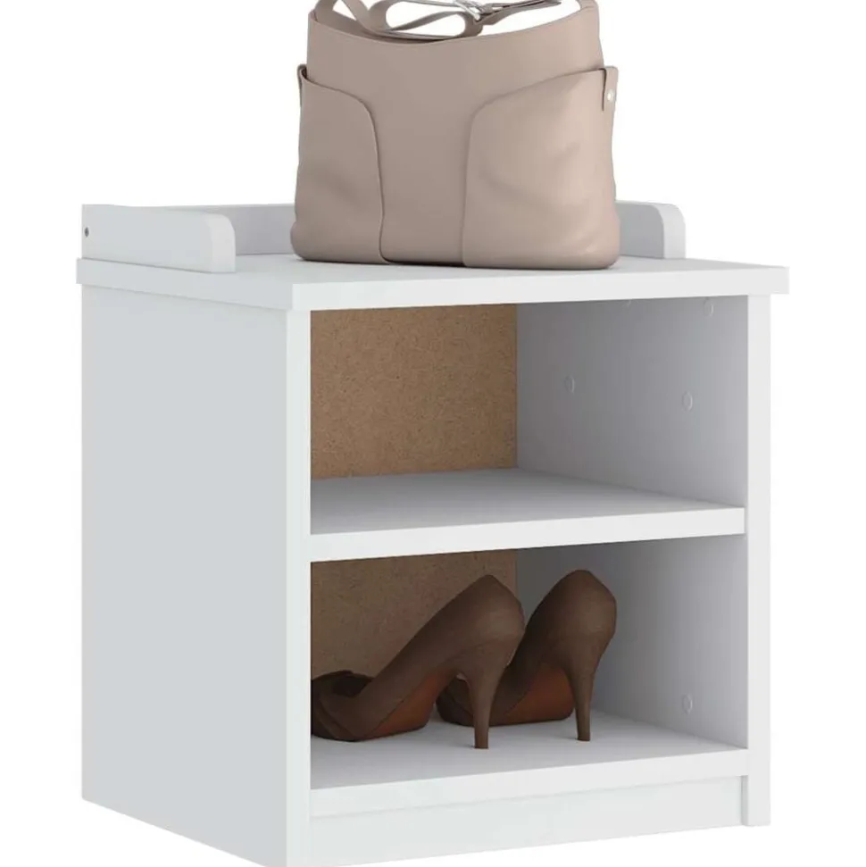vidaXL Gangbankje SANDNES wit 45x40x50 cm massief grenenhout