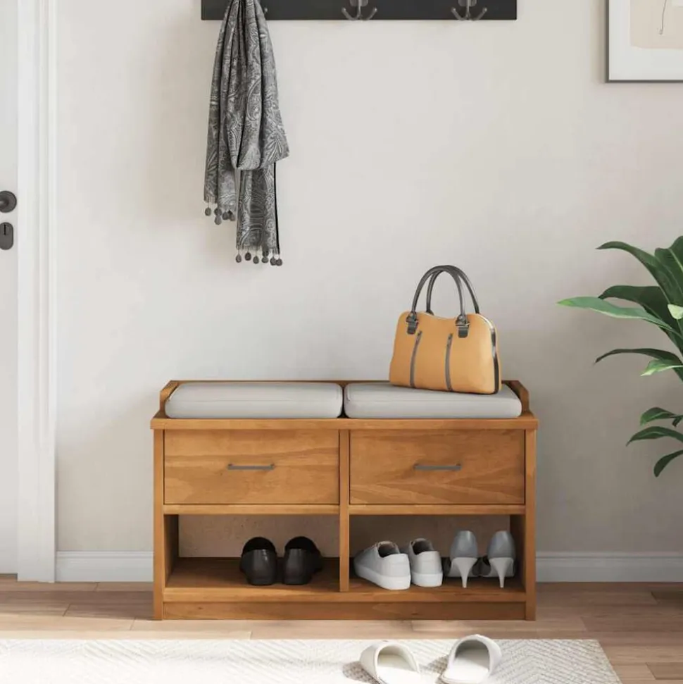 vidaXL Gangbankje SANDNES 87x40x50 cm massief grenenhout