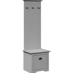vidaXL Gangkast met haken BODO 50x40x157 cm grijs
