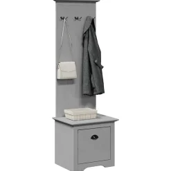 vidaXL Gangkast met haken BODO 50x40x157 cm grijs