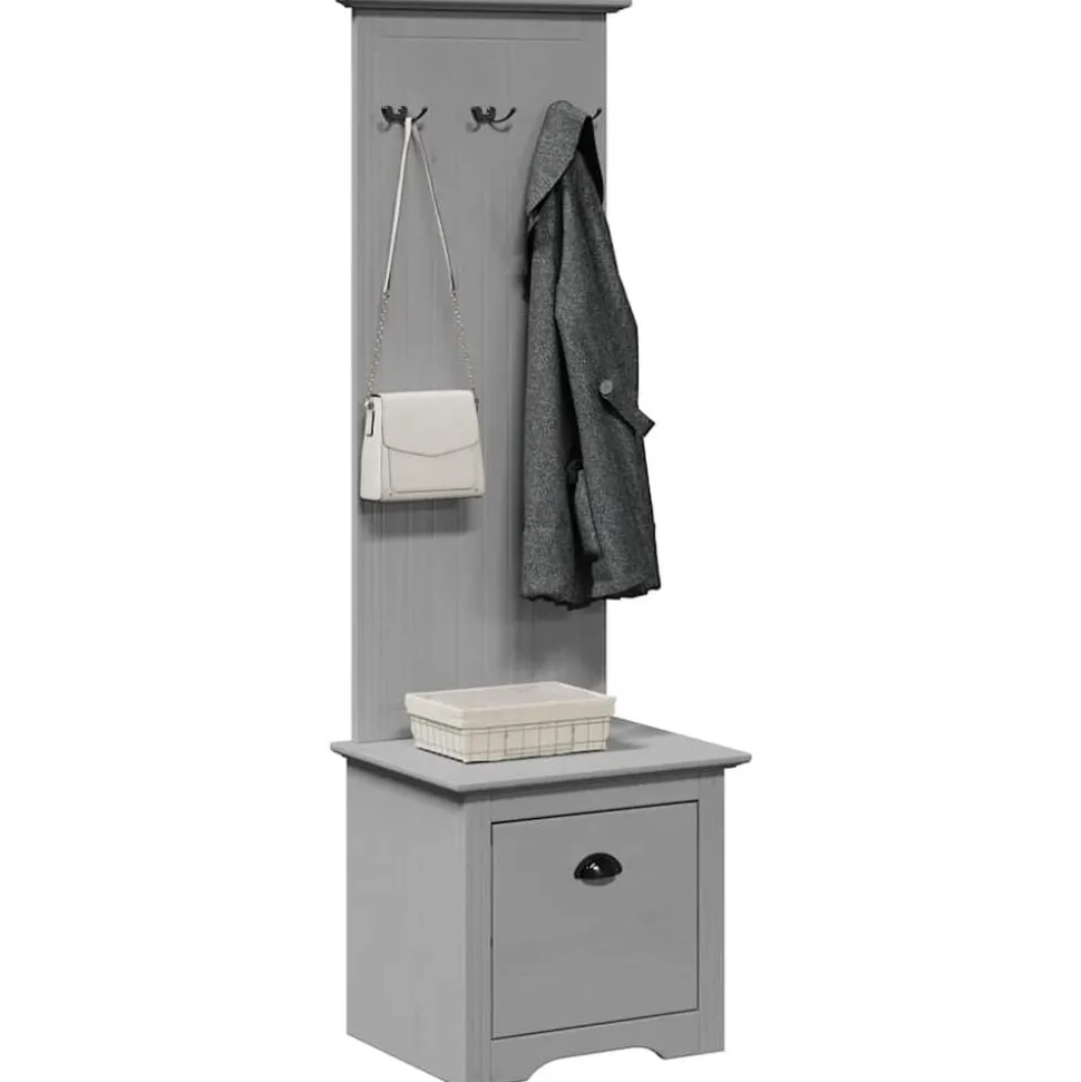 vidaXL Gangkast met haken BODO 50x40x157 cm grijs
