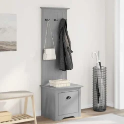 vidaXL Gangkast met haken BODO 50x40x157 cm grijs