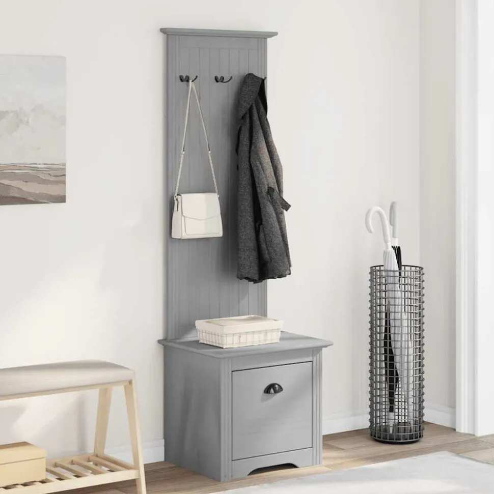 vidaXL Gangkast met haken BODO 50x40x157 cm grijs