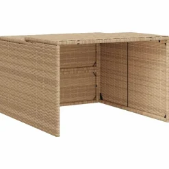 vidaXL Garage voor robotmaaier 86x90x52/57 cm poly rattan beige