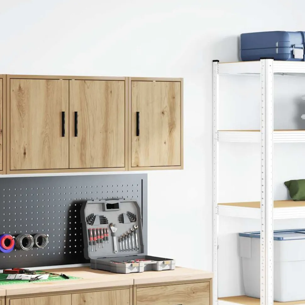 vidaXL Garage wandkast bewerkt hout ambachtelijk eiken