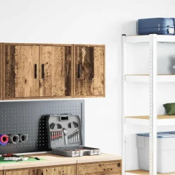 vidaXL Garage wandkast bewerkt hout oud hout
