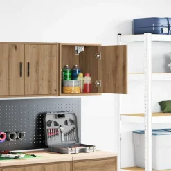 vidaXL Garage wandkast bewerkt hout ambachtelijk eiken
