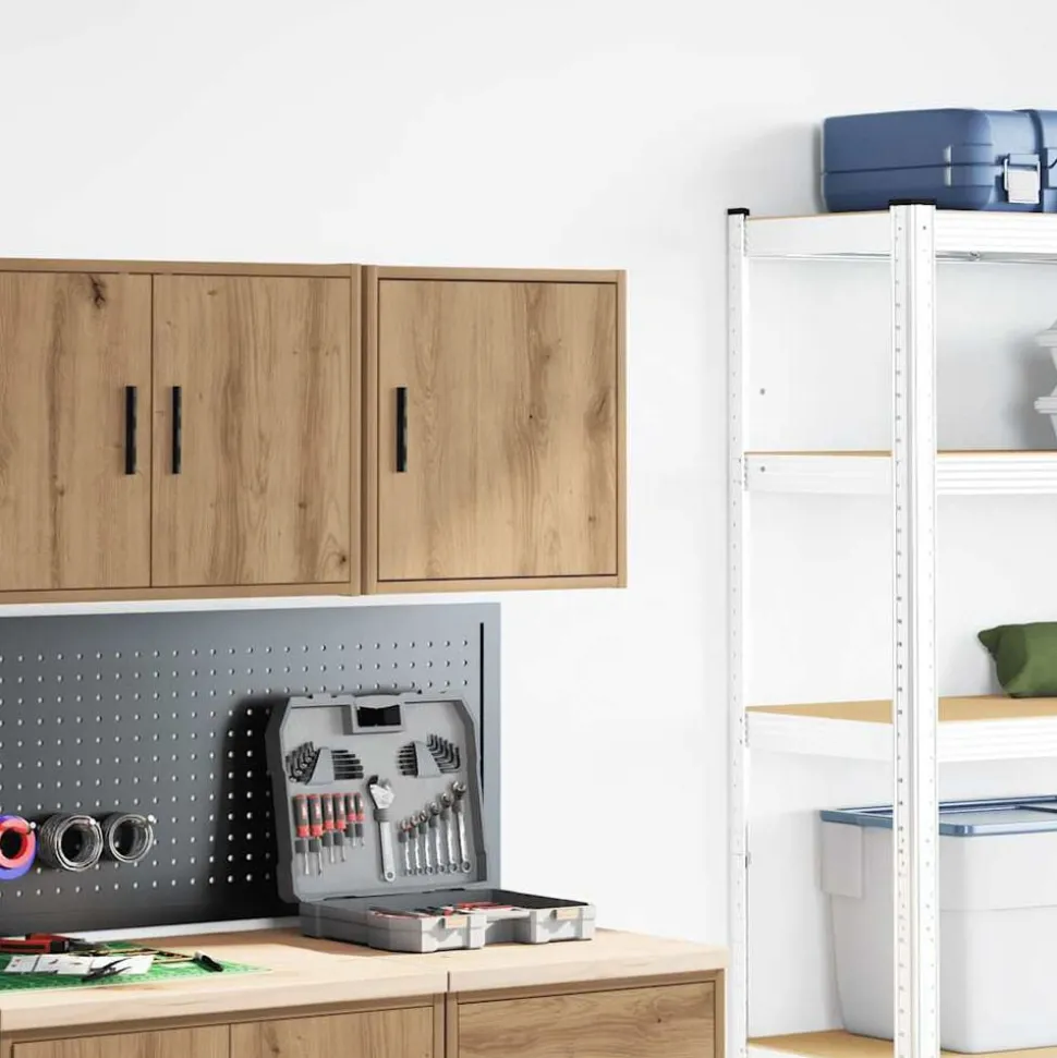 vidaXL Garage wandkast bewerkt hout ambachtelijk eiken