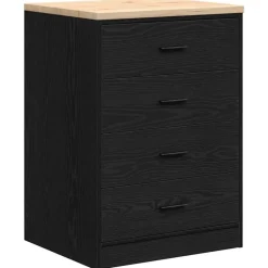 vidaXL Garagekast 60x51x85 cm massief grenenhout zwart