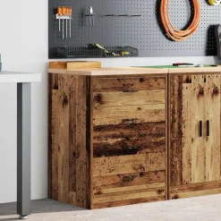 vidaXL Garagekast 60x51x85 cm massief grenenhout oud hout