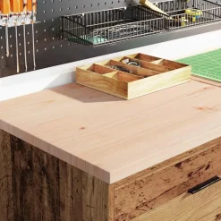 vidaXL Garagekast 60x51x85 cm massief grenenhout oud hout