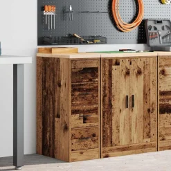 vidaXL Garagekast 30x51x85 cm massief grenenhout oud hout