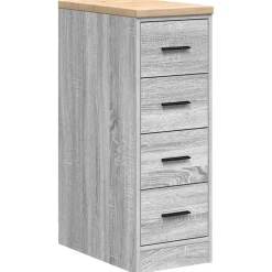 vidaXL Garagekast 30x51x85 cm massief grenenhout grijs sonoma